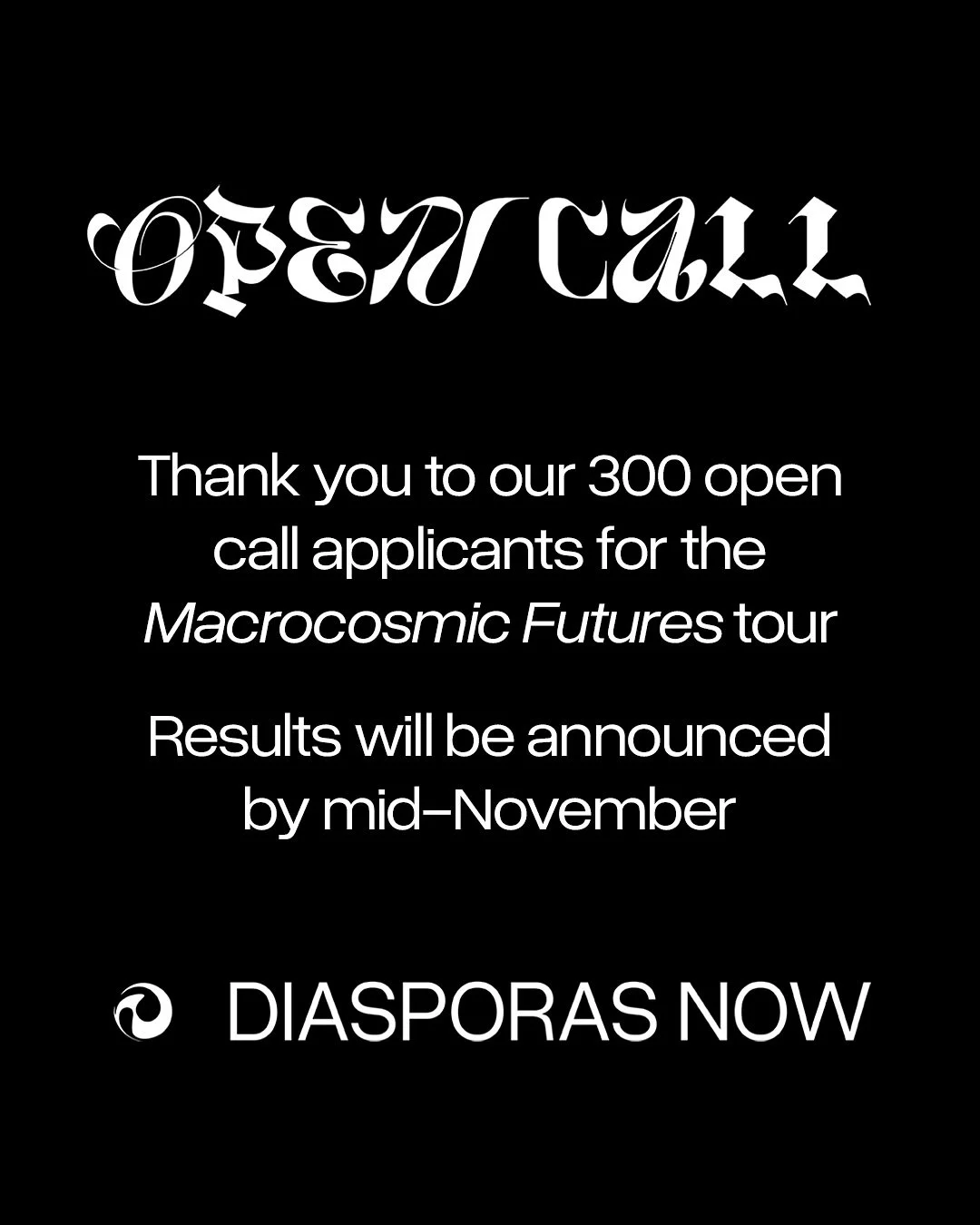 Thank you to our 300 open call applicants for our 2025-2026 tour in partnership with @vamuseum @southlondongallery @spikeisland @weareprimary 

A special shout-out to all of our previous Diasporas Now tour artists who helped spread the word &ndash; a