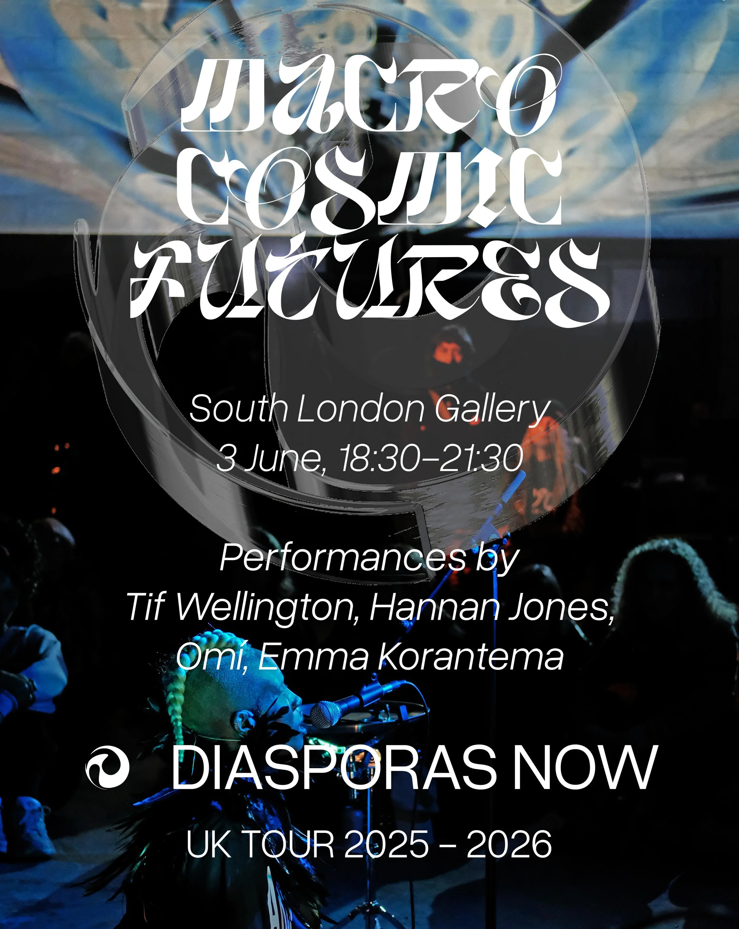 TONIGHT 🚨Diasporas Now at @southlondongallery for an evening of new sound, movement, and storytelling

3 June, 18:30-21:30

Featuring performances by artists:

🌀Tif Wellington (@tifwellington)
🌀Hannan Jones (@hannannannanananannnn) 
🌀Om&iacute; (