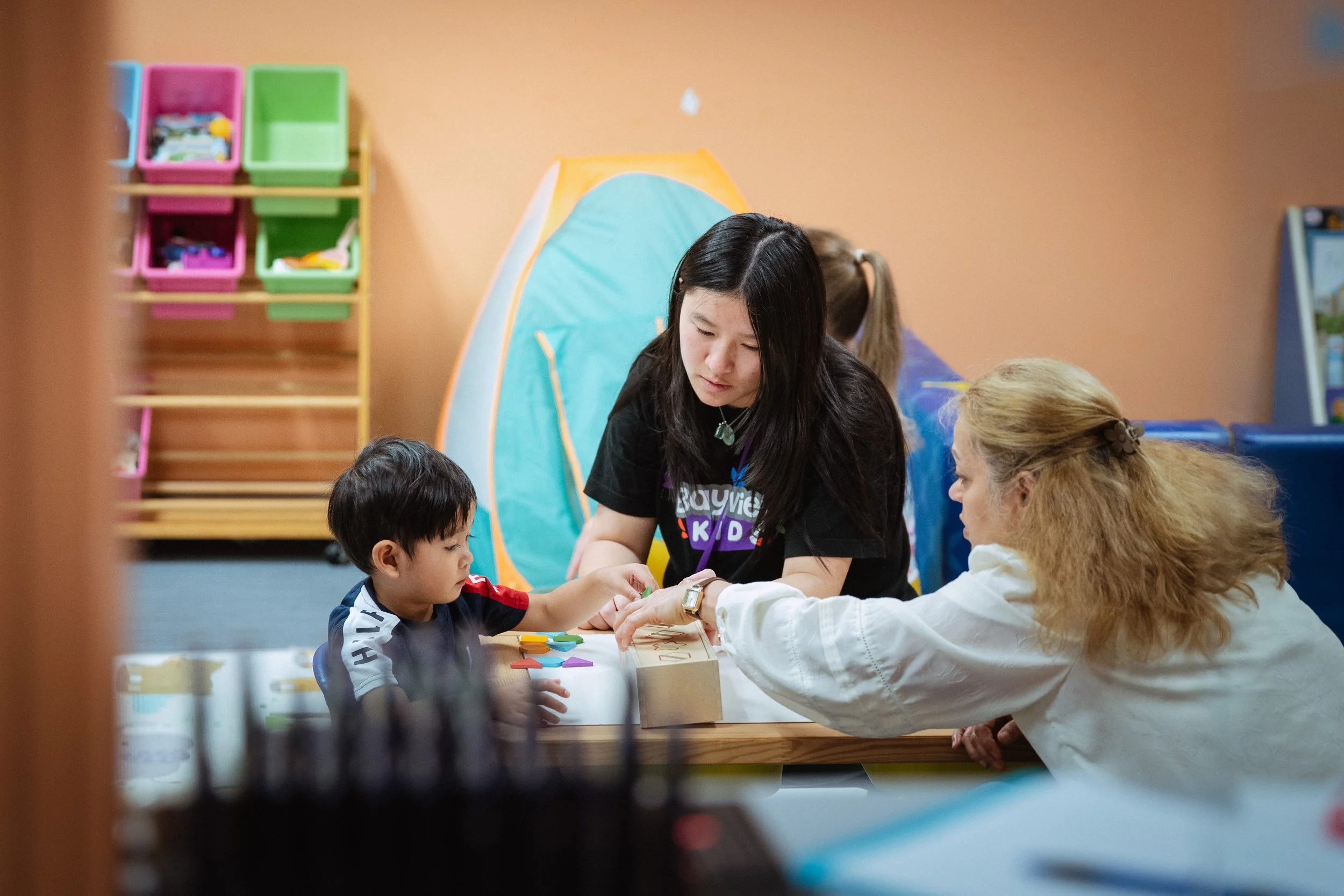 Image of woman serving kids