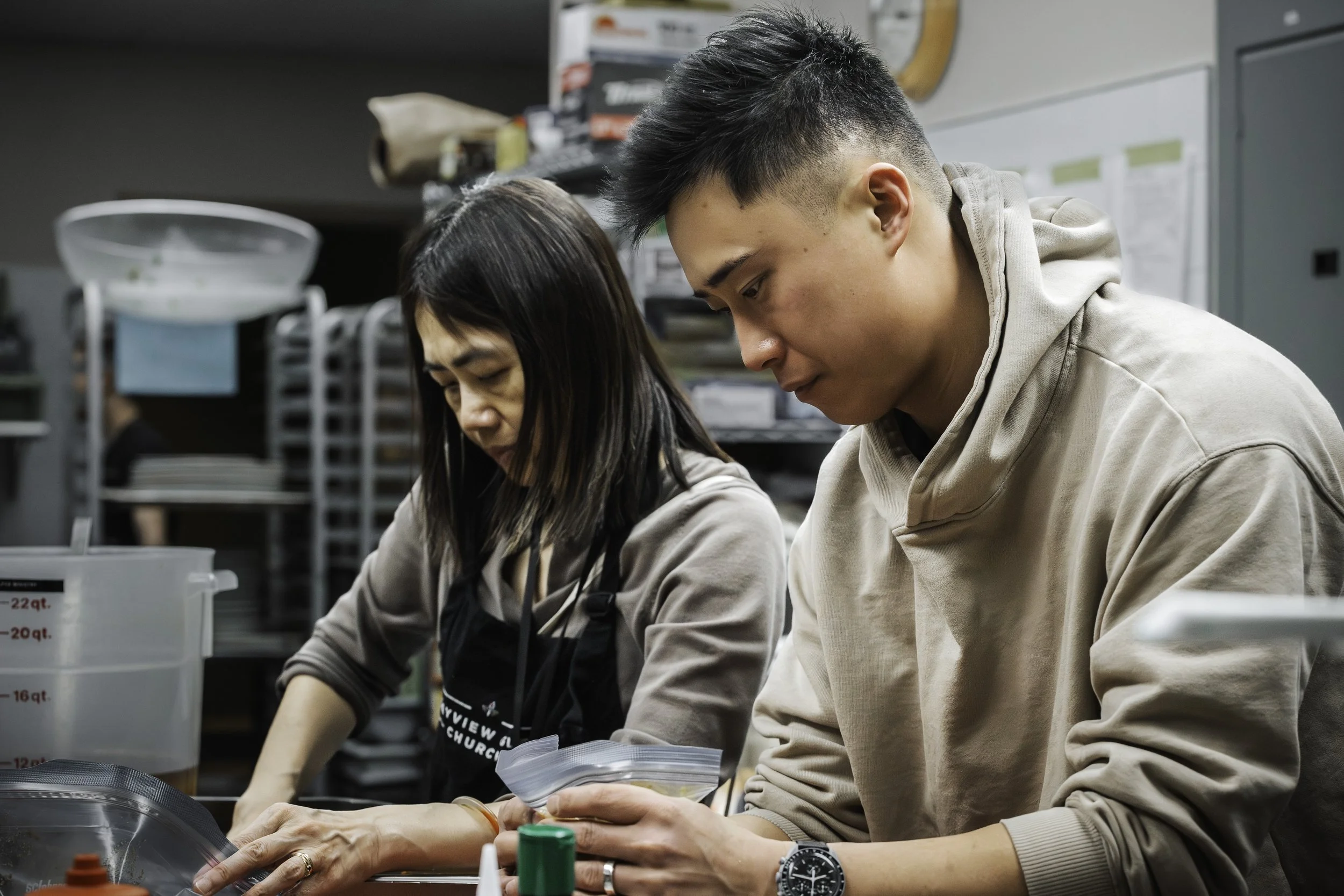Image of woman and man preparing food