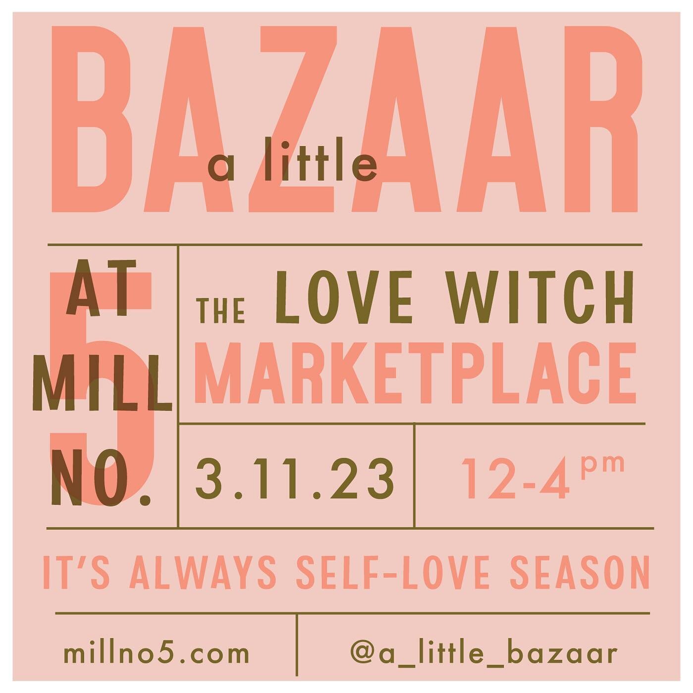 Third try&rsquo;s the charm! 🤞🏻

The weather looks like a GO for the market this weekend. Swing by @millno5 for The Love Witch Market p/b @a_little_bazaar, grab a coffee and shop all the local businesses!