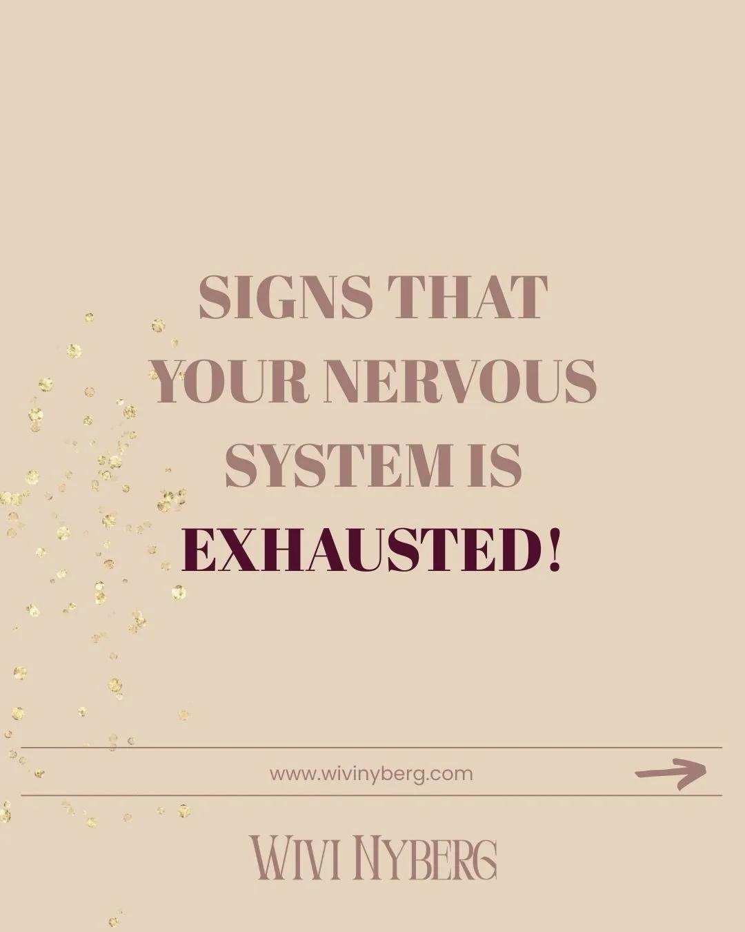 Many women I meet are not burned out ⛔️

They are simply exhausted from holding everything together.

The signs are that the nervous system is exhausted.

A tired nervous system can show up in many subtle ways:

&bull; constant fatigue
&bull; difficu