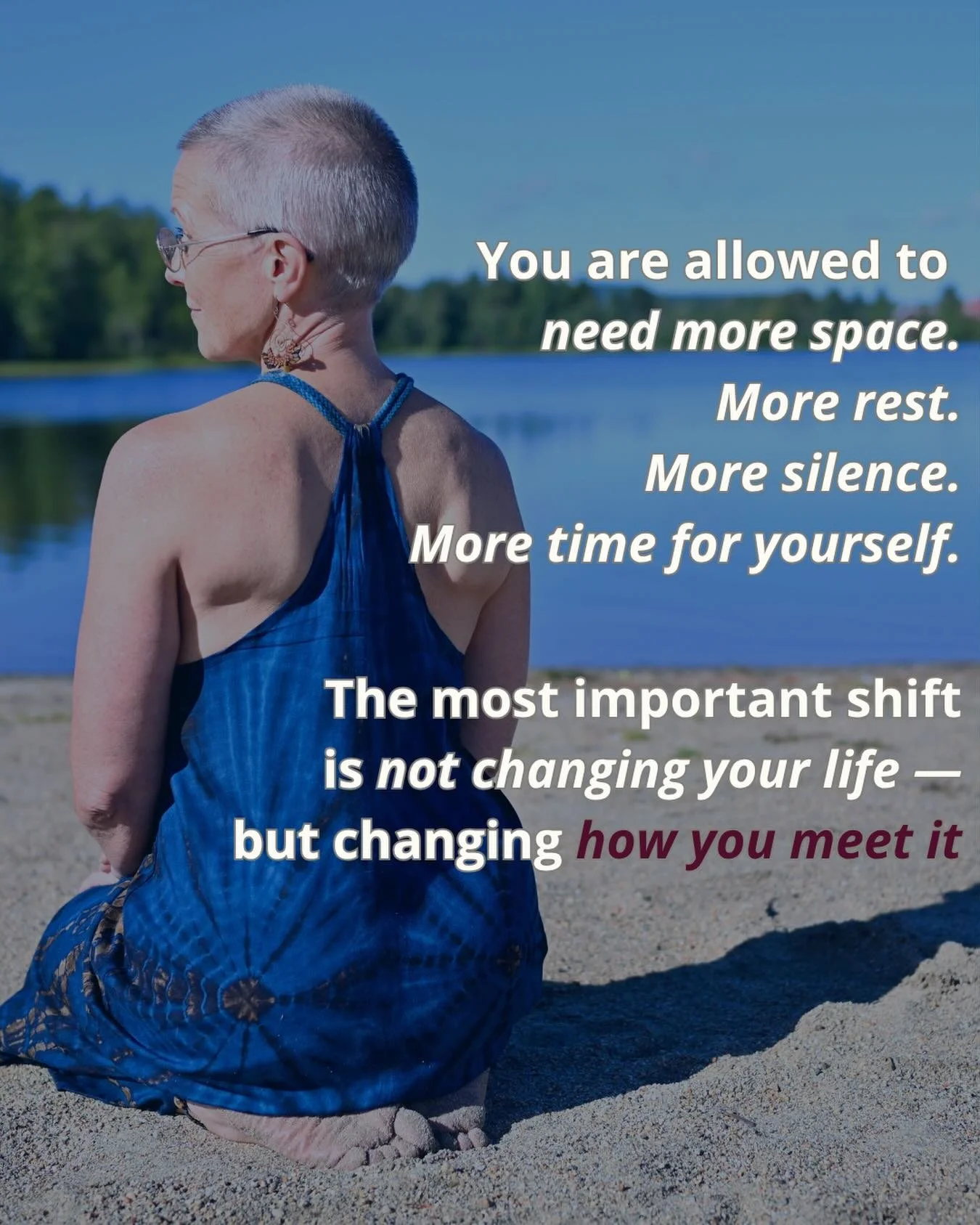 You are allowed to need more space. 

🌹 More rest.

🌹 More silence.

🌹 More time for yourself.

Even if everything in your life looks &ldquo;fine&rdquo;.

Sometimes the most important shift
is not changing your life &mdash;
but changing how you me