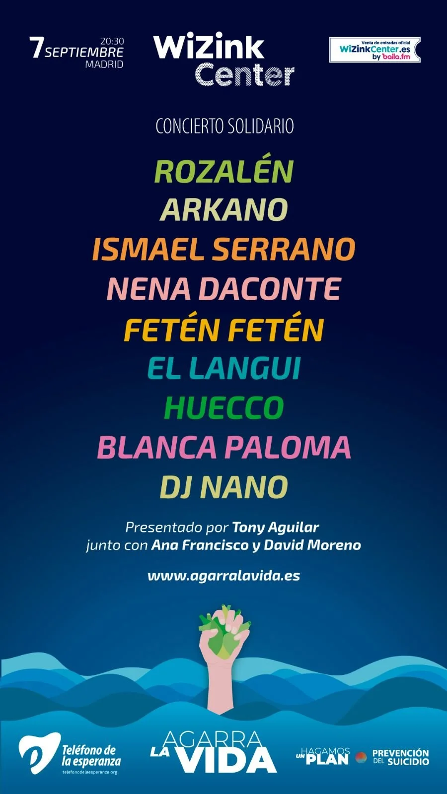 AGARRA LA VIDA, el concierto del Teléfono de la Esperanza para concienciar sobre la Salud Emocional