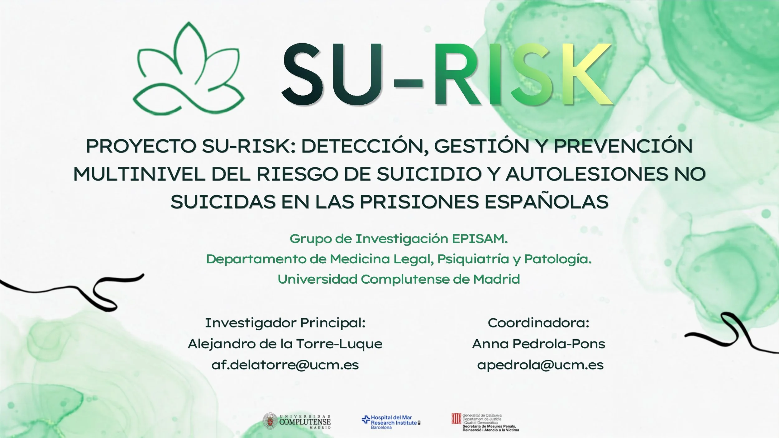 Proyecto SU-RISK: detección, gestión y prevención multinivel del riesgo de suicidio y autolesiones no suicidas en las prisiones españolas