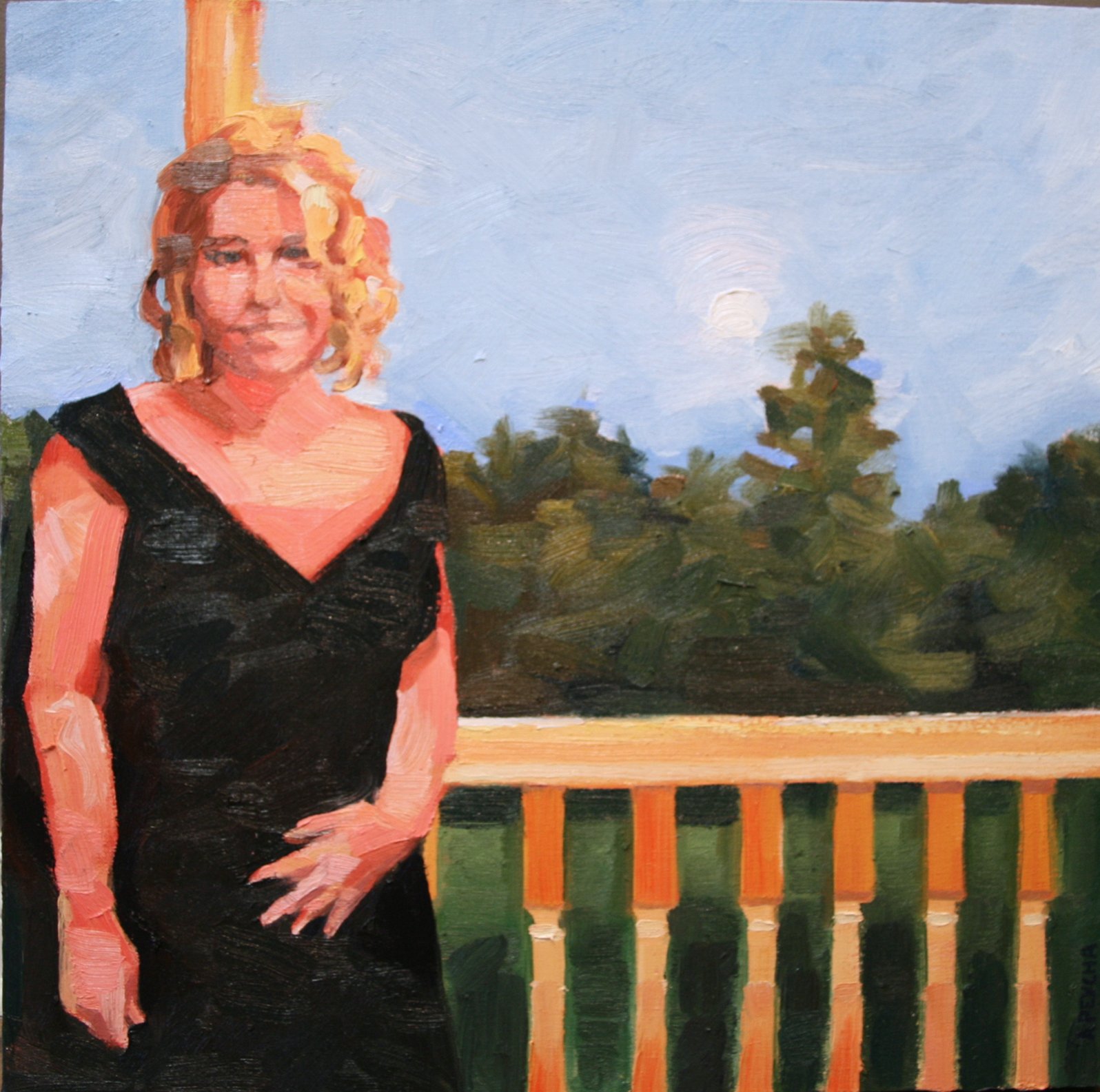 Moonlight Figure, Oil on Canvas, 24x24 🔴