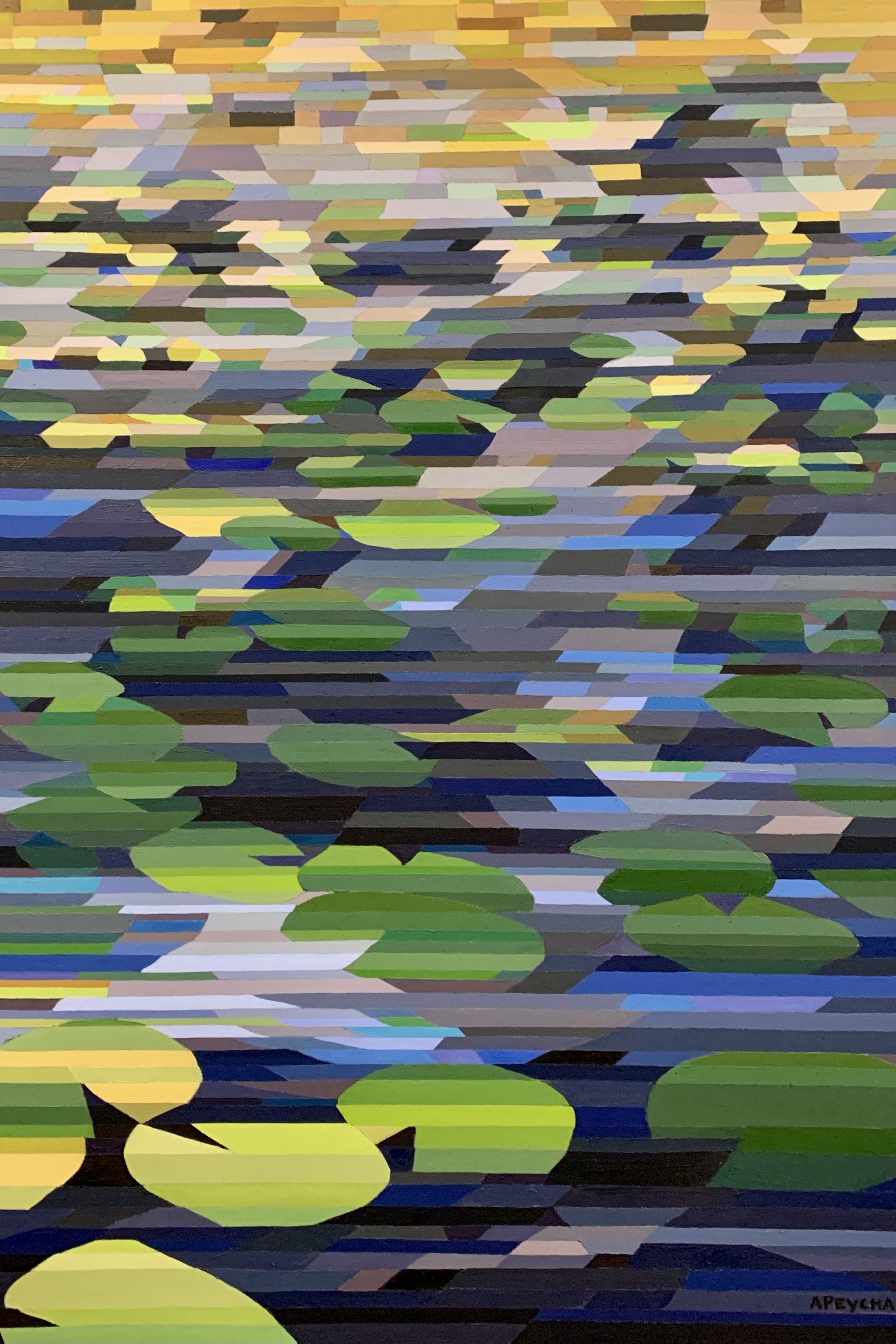 Lily Pad 1, Oil on Canvas, 30x60 🔴