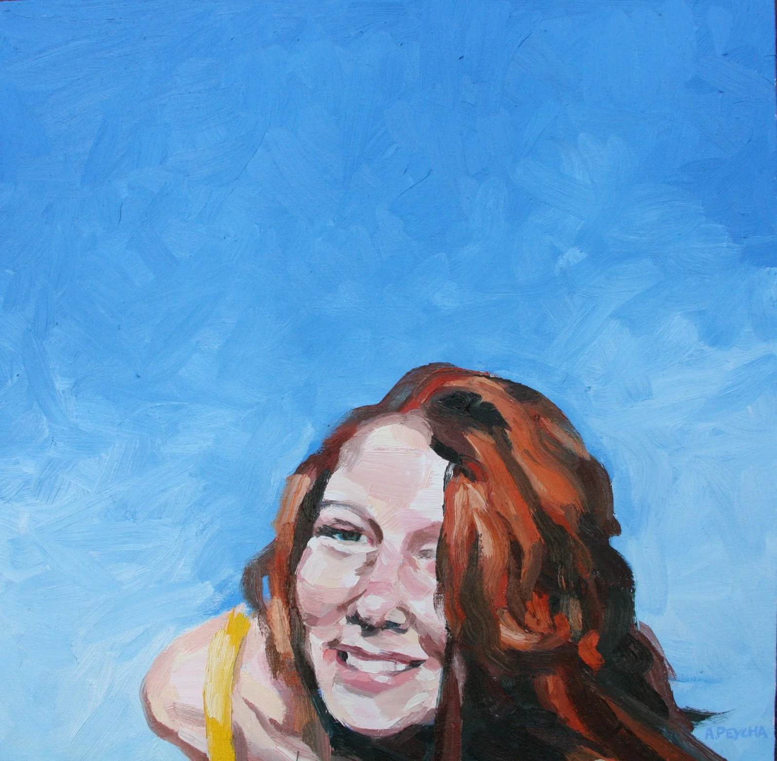 Girl in Yellow Dress, Oil on Canvas, 24x24 Available