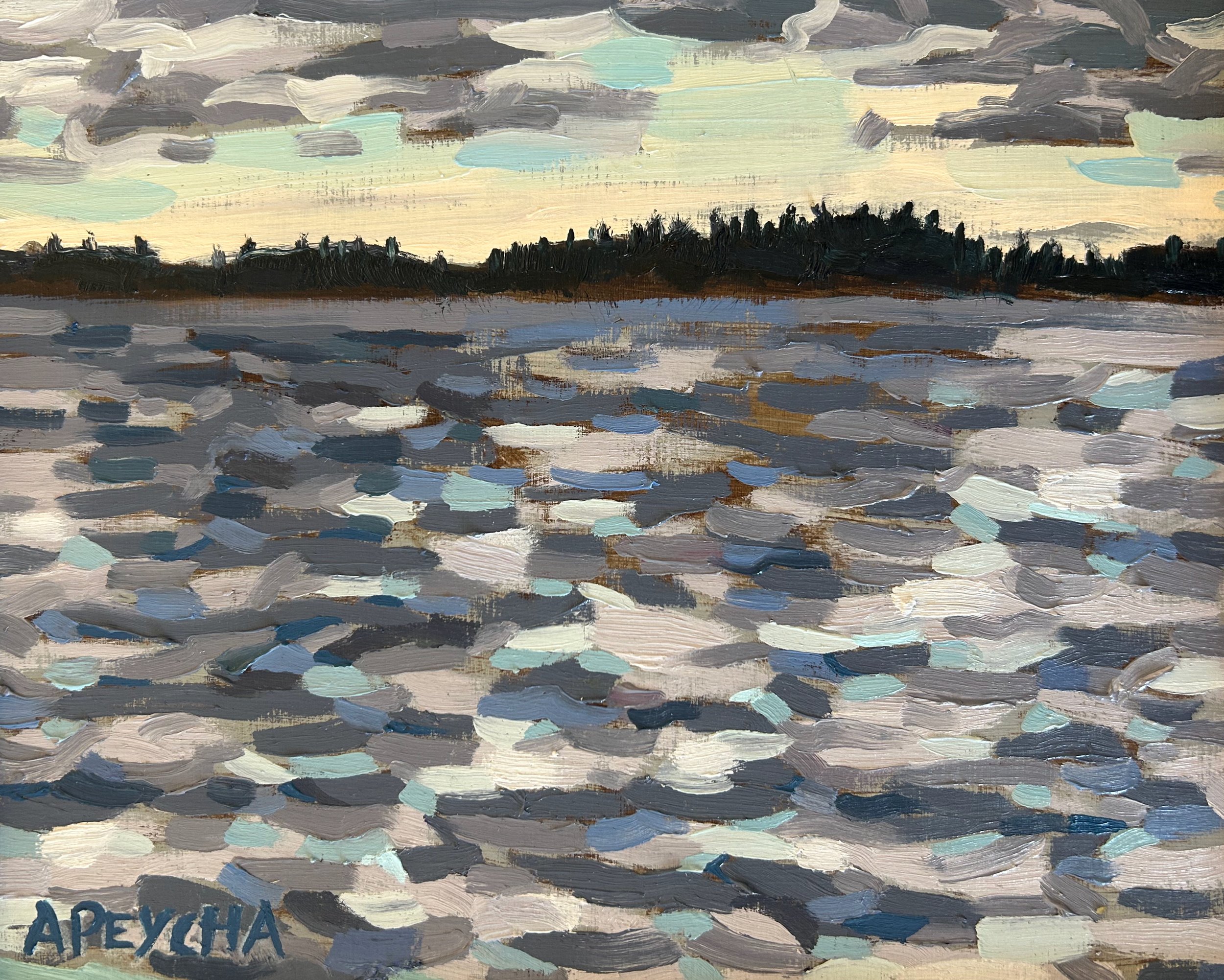 Temagami Afternoon Storm, Oil on Board, 8x10, Framed $565.00