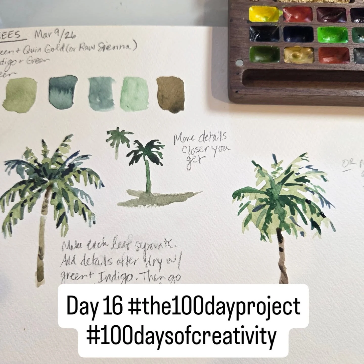 Day16 of #the100dayproject2026 , I learned how to make palm trees!

#100daysofcreativity #the100dayproject #watercolortutorial #travelsketching