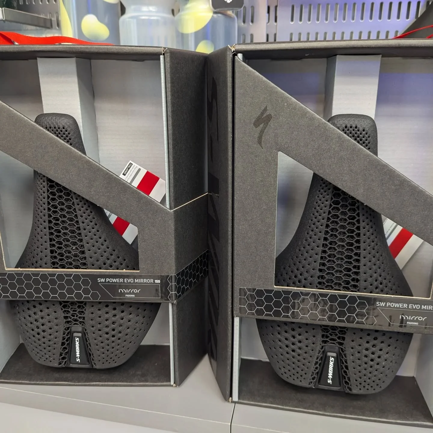 We just got a limited number of the new S-Works Power Evo Mirror saddles in stock. Now through the end of this year, buy any Specialized Mirror (3D printed) saddle and we will install it for you AND make sure it is in the right position. Boom! Your u