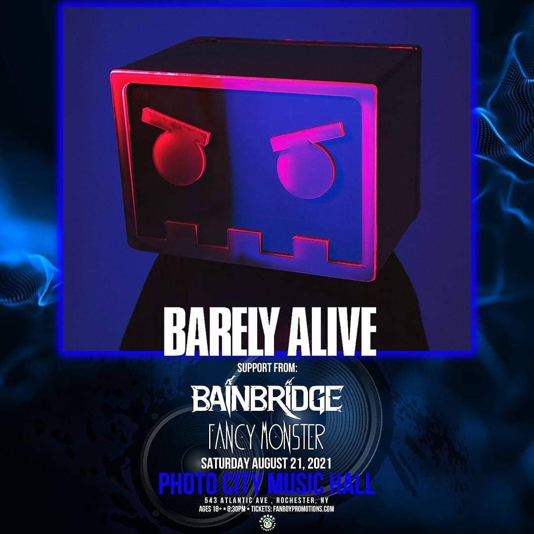 @barelyaliveus @bainbridgeofficial @itsfancymonster is coming to @photocitymusichall  on 8/21 we hope to see some of you! #dubstep #disciple #rochesterny