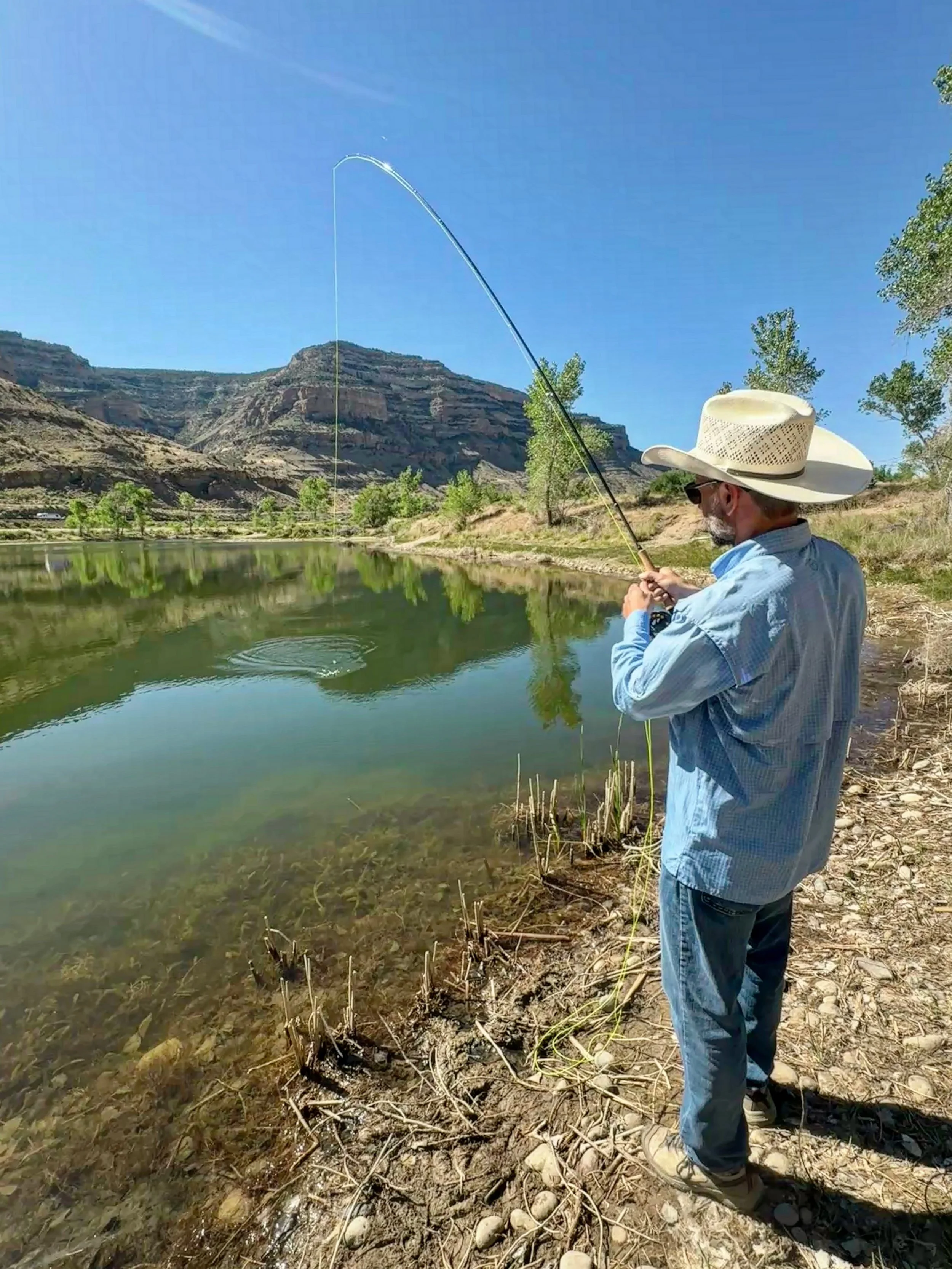A fun lil&rsquo; morning fishing session and learning some different fly fishing techniques and casting with Terry 🎣 Did you know that @coloradowestslopeflyfishing offers classes designed to get YOU on the water 💦 We went from the dry fly to dry-dr