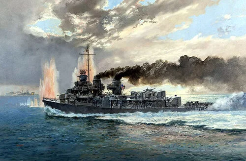 The U.S.S. JOHNSTON, Battle of Samar, October, 1944