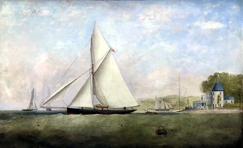 Yacht DOLPHIN Off the Royal Yacht Squadron, Isle of Wight