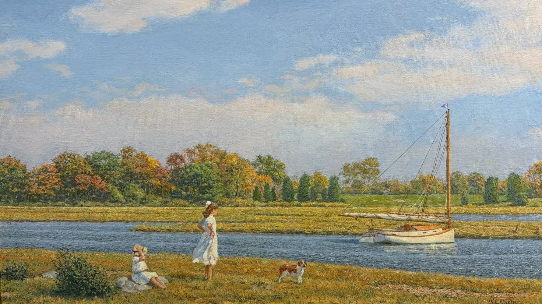 Richard K. Loud - Autumn on the Salt Marsh - oil on canvas - 16" x 28" - $16,500
