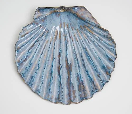 Betsey Rice - Scallop Shell - ceramic sculpture,  19” x 19” x 4” - $950