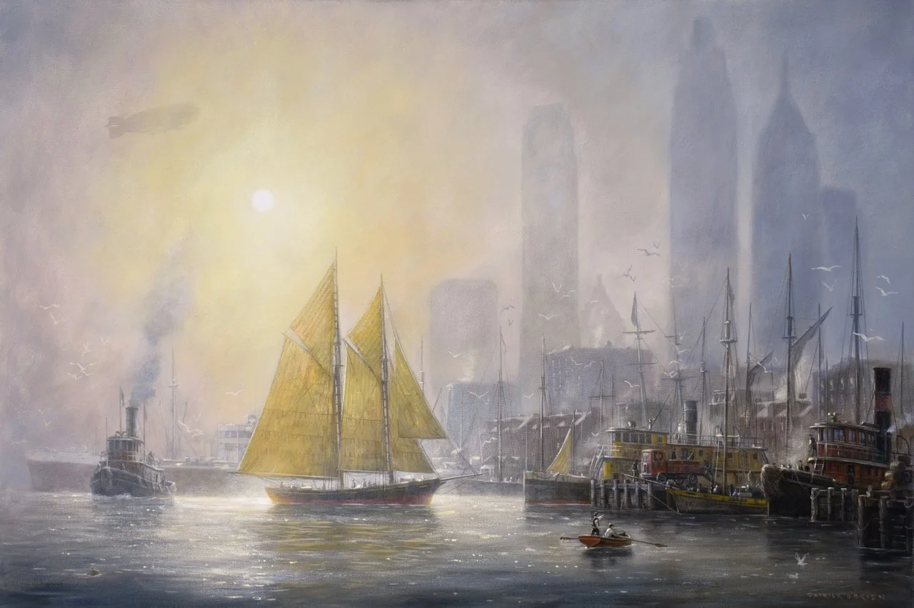 East River Glow, Manhattan, New York, 1930