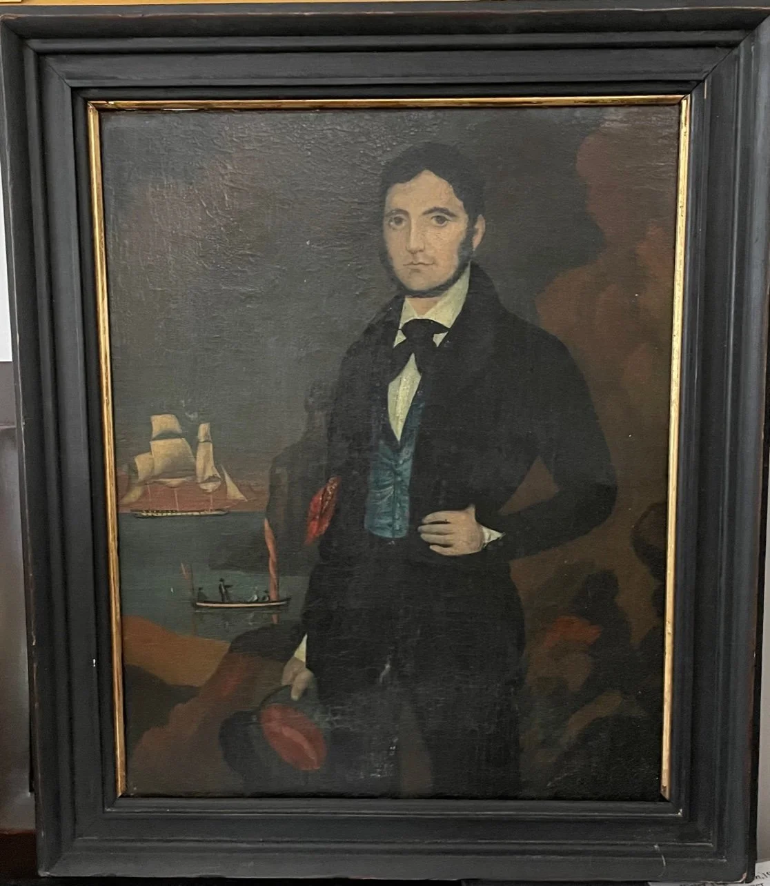 19th c. Ship's Captain Portrait - oil on canvas	 16” x 13”  - $2,500