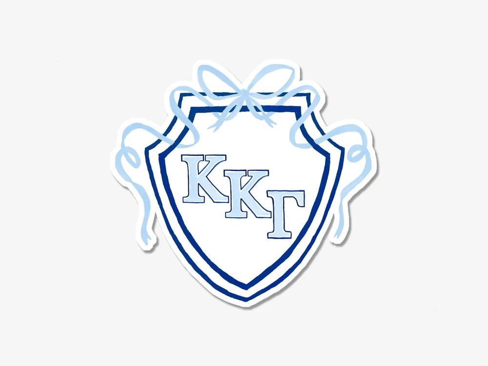 Kappa-Kappa-Gamma-Crest-with-Bow-with-letters-with-Outline+Die+Cut+Sticker+Front+Image.jpg