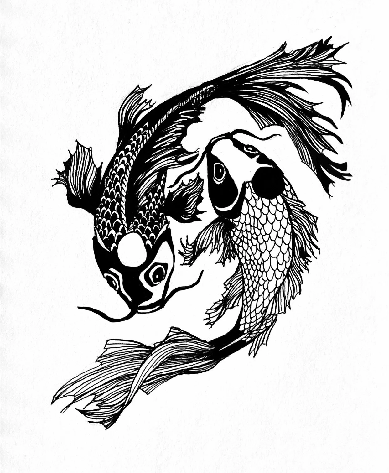 "Yin and Yang" / tattoo commission / Photoshop and Illustrator / 2020