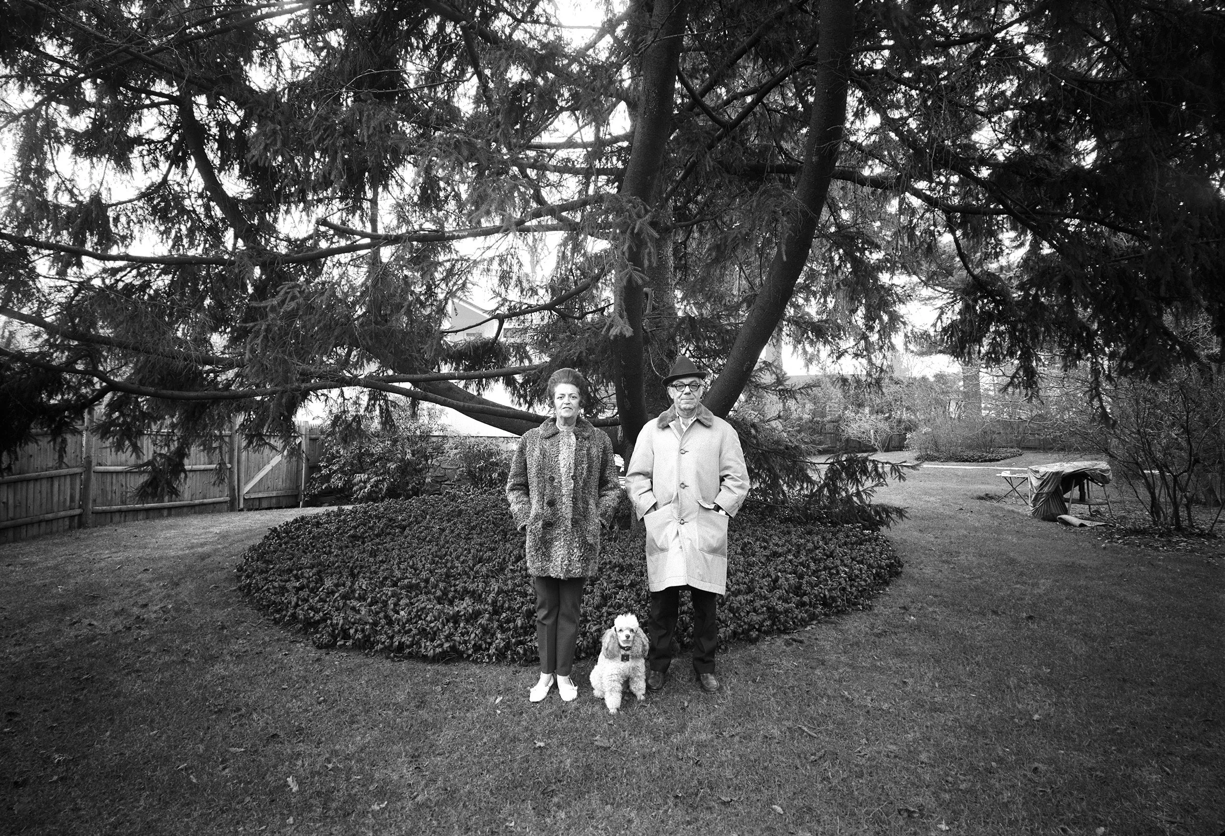 Mom, Chammie, and Dad, Backyard, Newton, MA, 1970