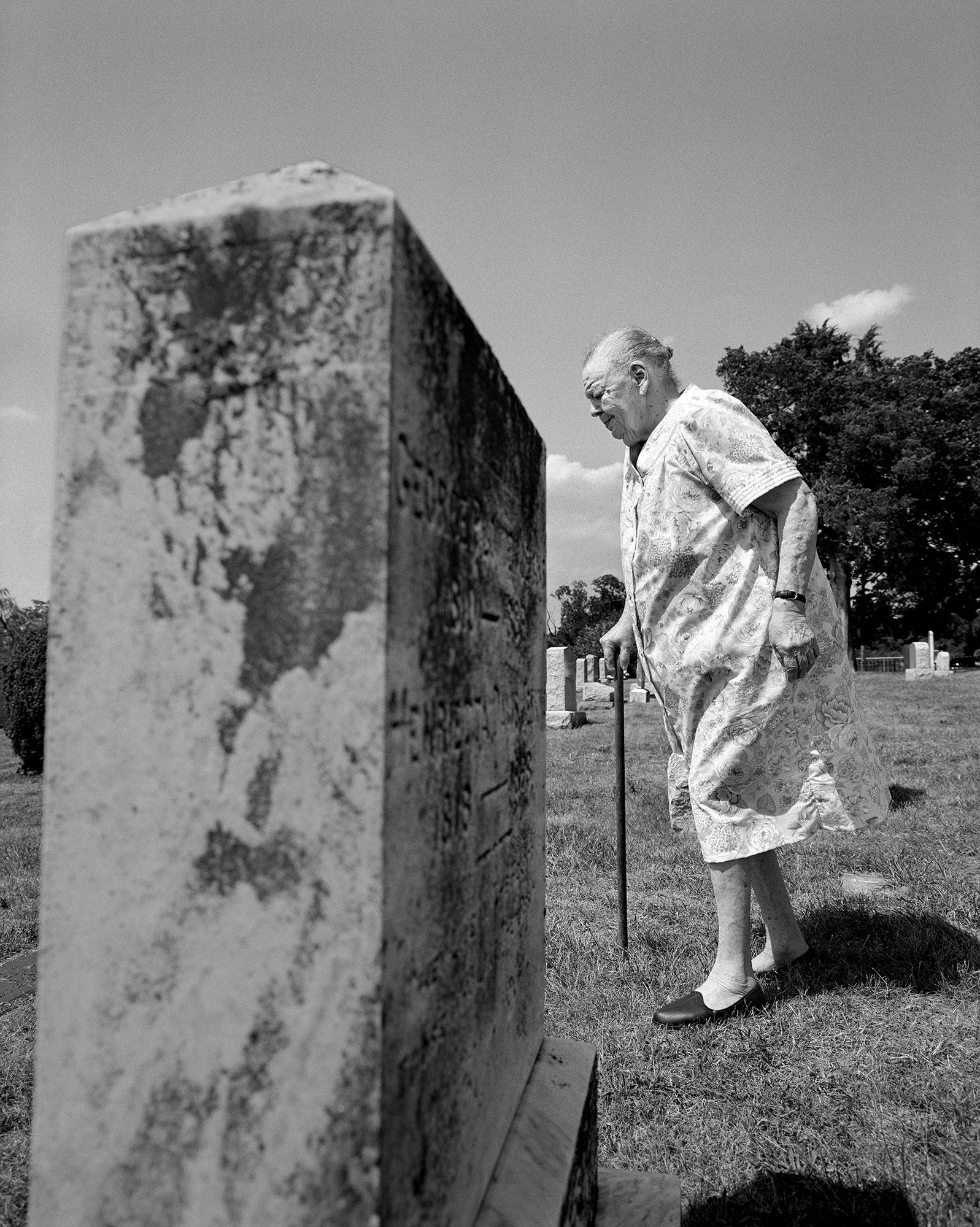 Lonie walking through the Saint Ignatius cemetery, Port Tobacco, Maryland, 1997