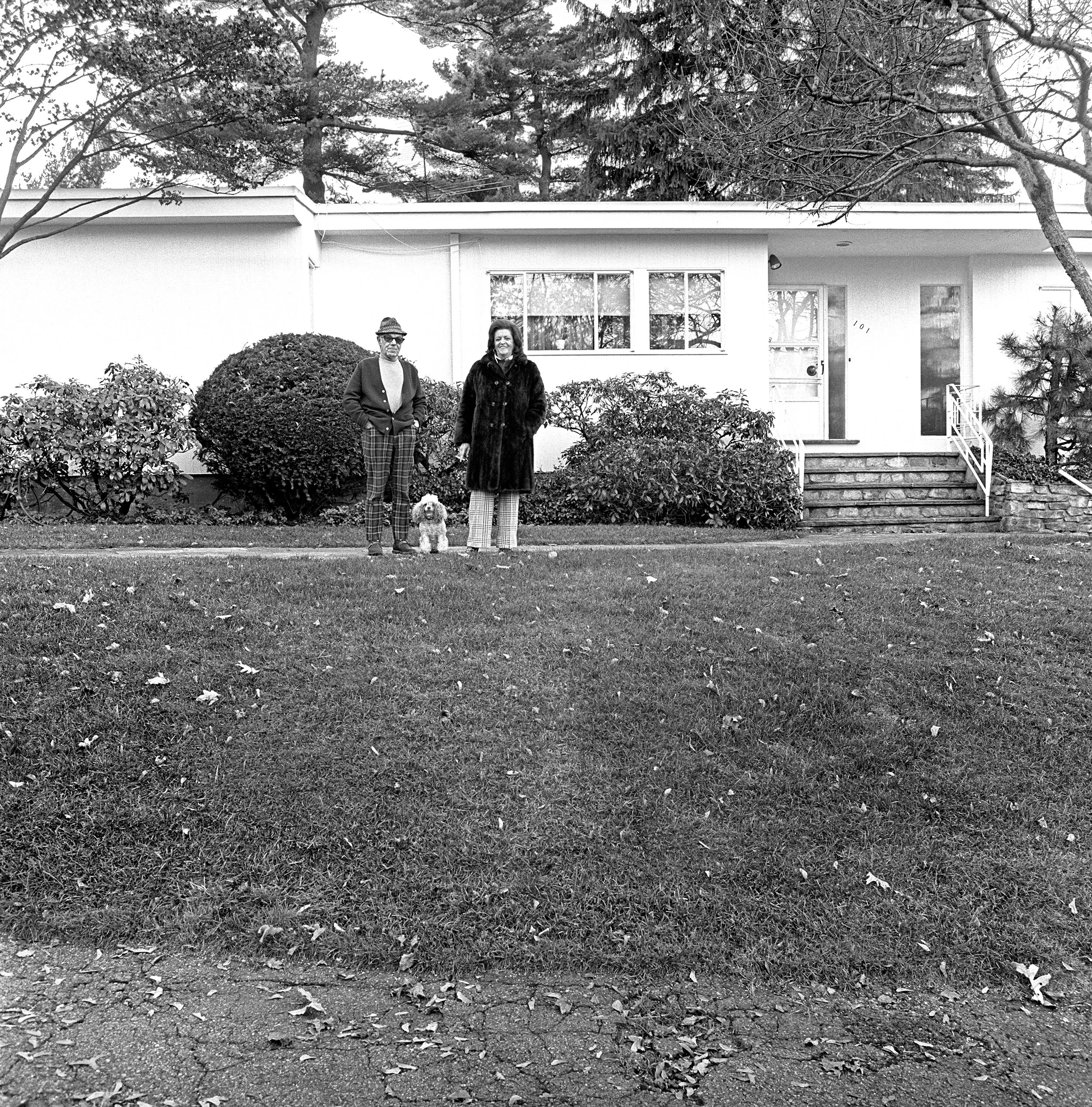 Dad, Chammie, and Mom, Front Lawn, Newton, MA, 1972