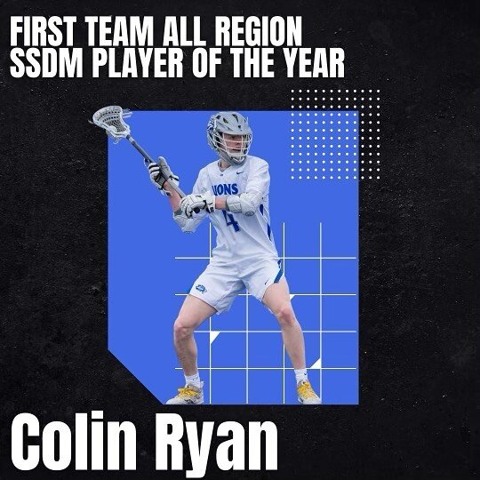 Congratulations to our D2 Region 7 All-Region award winners!

Colin Ryan - First Team Defensive Midfielder and Position Player of the Year

Elliot Goldman - First Team Defense

Bennett Bloebaum - First Team Long-stick Midfielder

Bennett Bartz - Seco