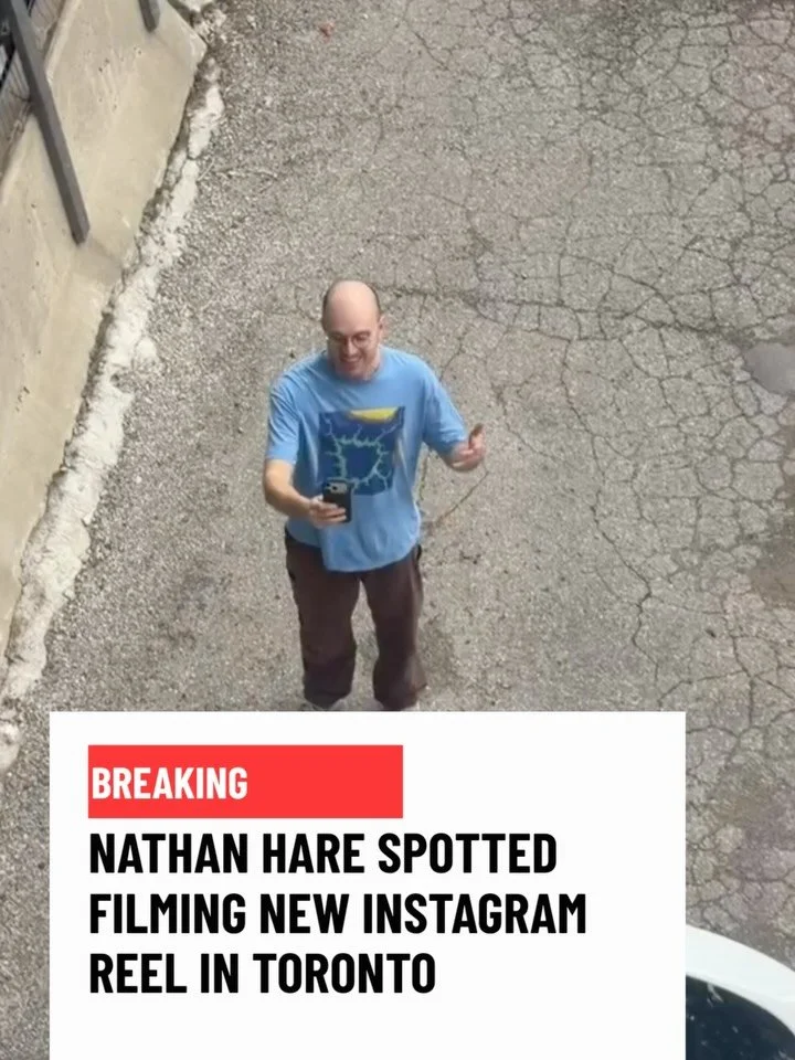 Downtown Toronto has been transformed into the film set for Nathan Hare&rsquo;s latest instagram reel. Plot is still under wraps but eagled eyed fans have discovered that it may feature Sam and Ben, members of his group &ldquo;The Big 3&rdquo;, as th