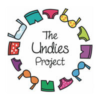 Colorful images of women's clothing around a circle with the text 'The Undies Project' in the center.