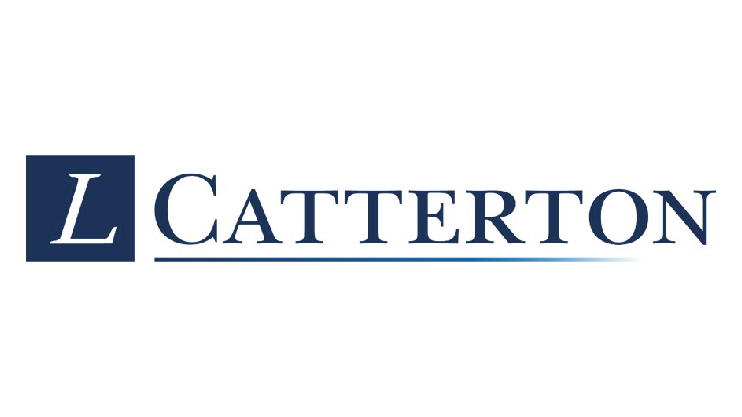The logo of L Catertton, featuring a large navy blue square with a white letter 'L' and the word 'Catterson' in navy blue text with an underline.