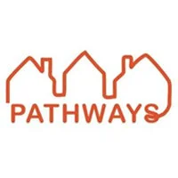 Logo featuring outline of three houses with the word 'PATHWAYS' underneath