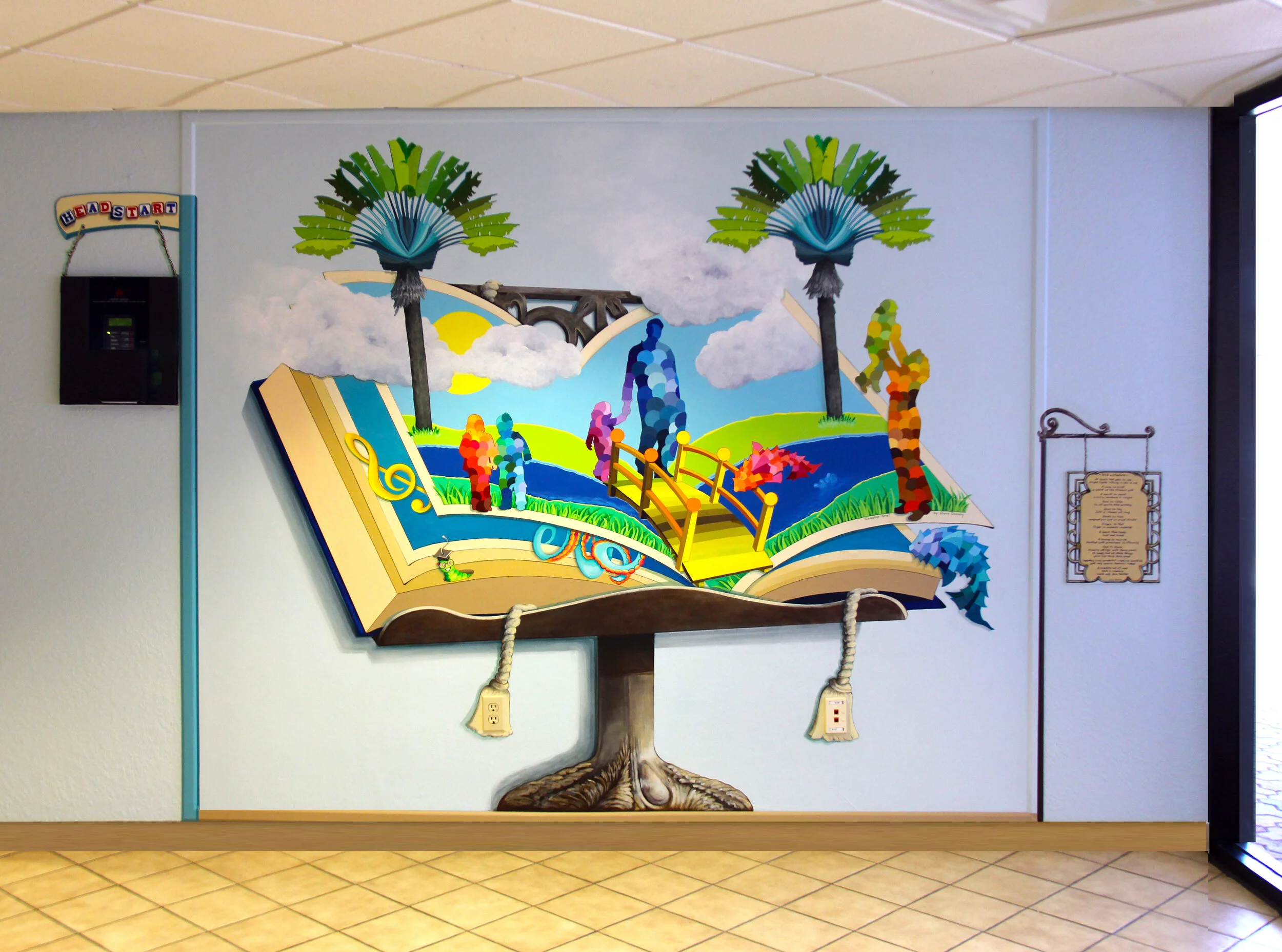 Chapter One • 9' x 15' • acrylic on canvas • Head Start School • Palm Beach County Art in Public Places