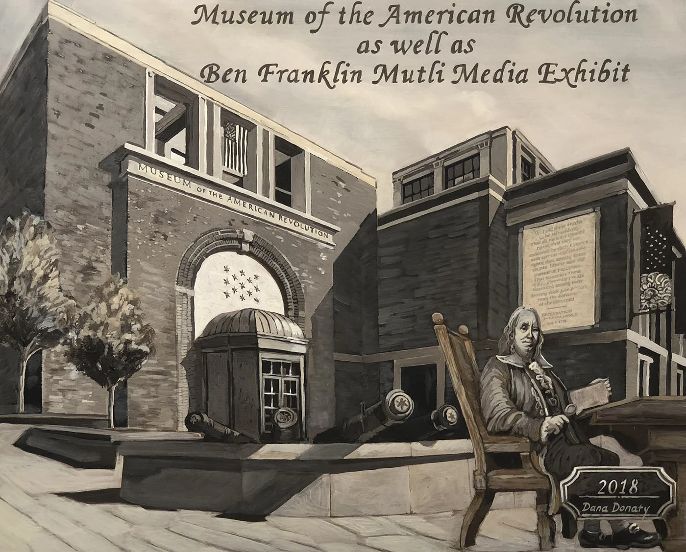 Concern for the Greater Good mural • 67 x 205" • philanthropy mural • 30 philanthropic programs, 2 countries, 95 portraits, 21 landmarks