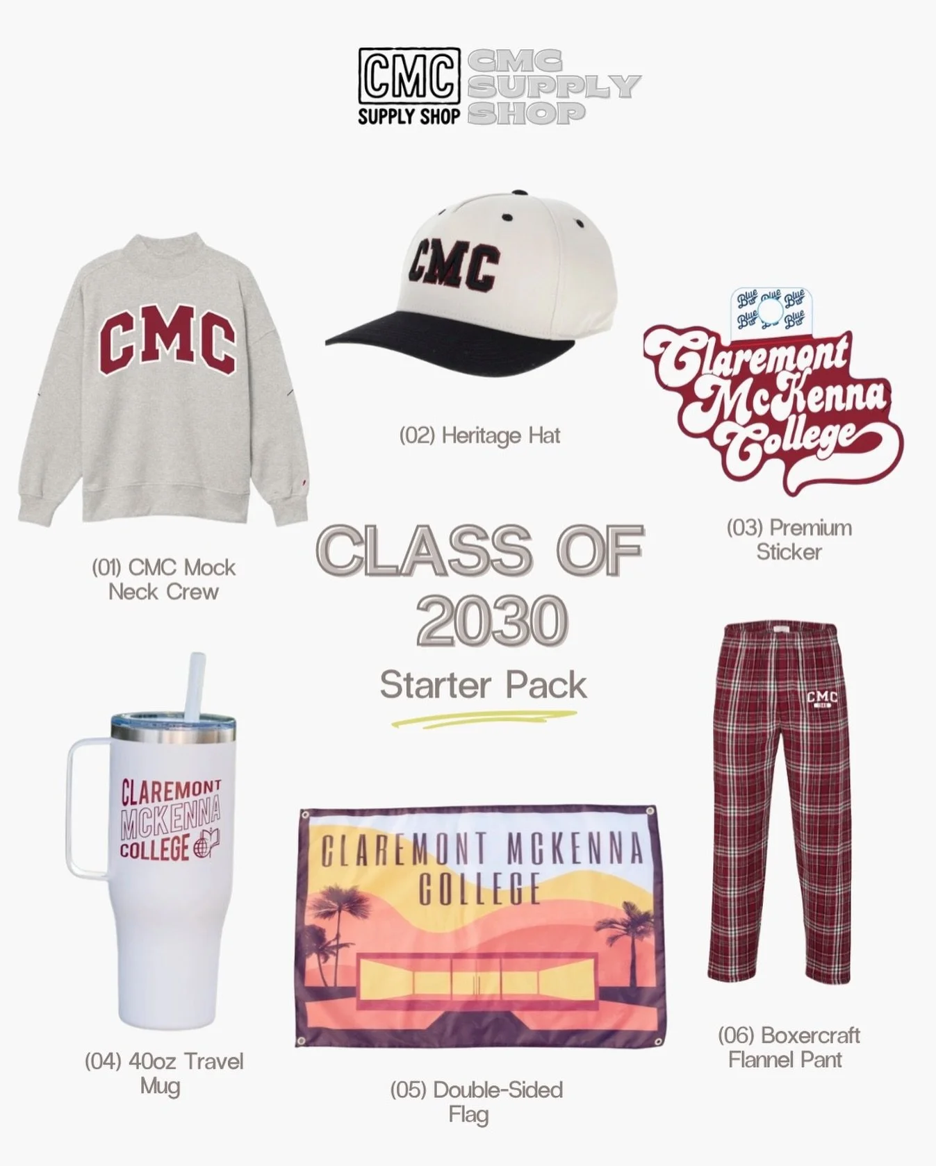 With Inside CMC day just around the corner, we wanted to give our upcoming freshmen some ideas📚🎓📆 

#cmc #claremontmckennacollege #insidecmcday #collegemerch #cmcsupplyshop