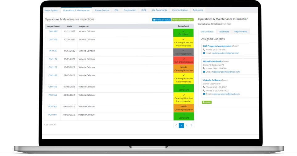 PostConstruction — NPDESPro Stormwater Management Software
