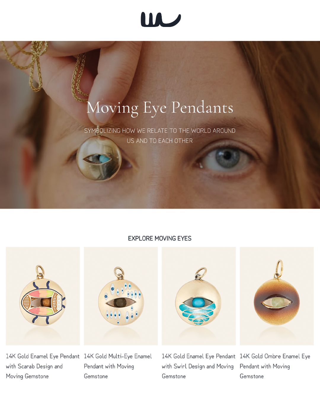 Julia Gomelsky Design for Elaine Chong Designs social media post, moving eye pendants
