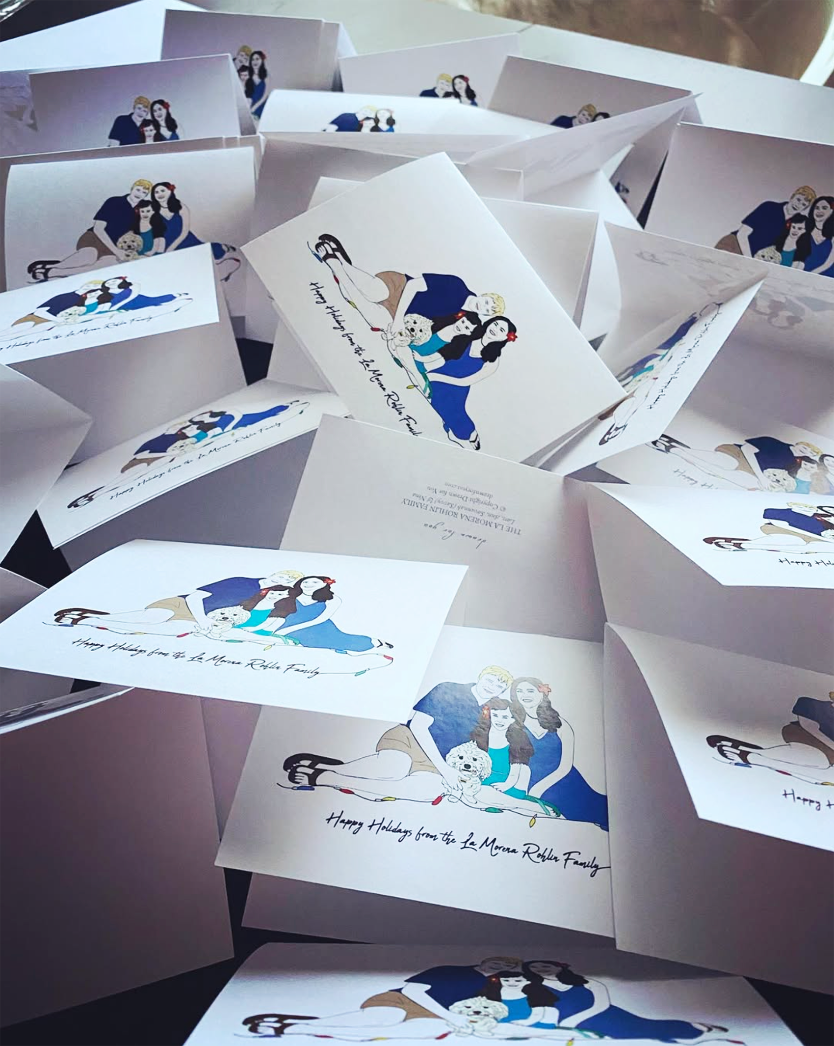 Custom greeting cards for La Morena family