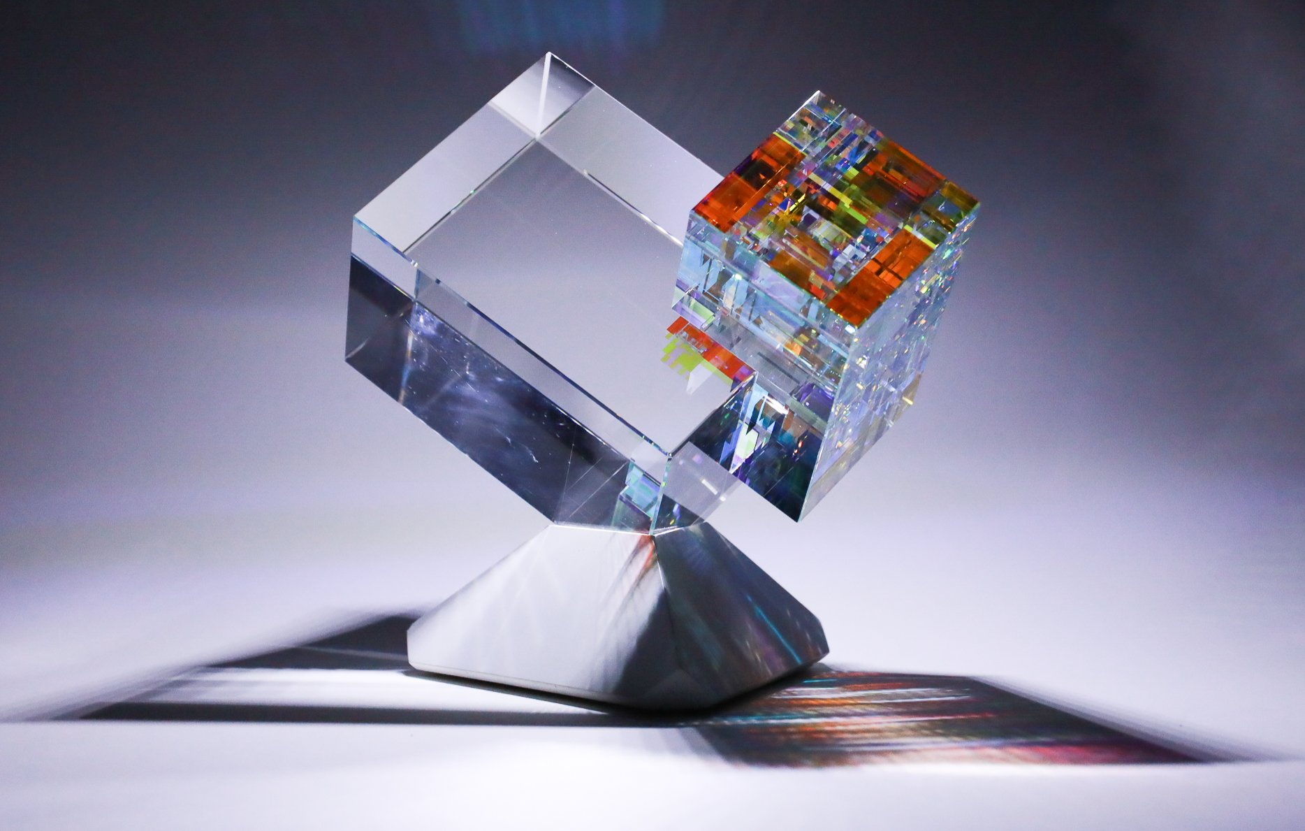 Chamber of Reflection
Glass Sculpture
7"h x 8.5"w x 7d"
(17.78cm x 21.59cm x 17.78cm)