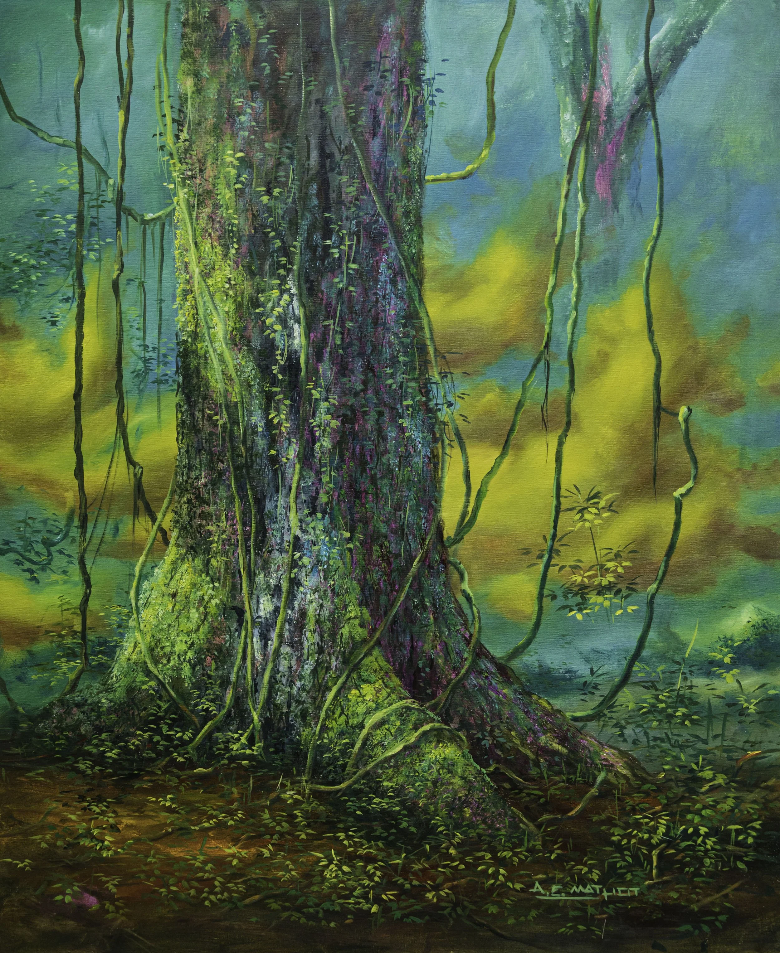 Esperando El Amanecer I
37"h x 30.5"w (93.98cm x 77.47cm)
oil on canvas