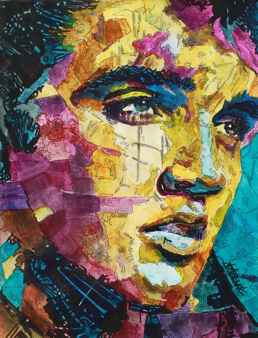 Hope Through Music
Mixed Media on Watercolor Paper
12"h x 9"w (30.48cm x 22.86cm)
