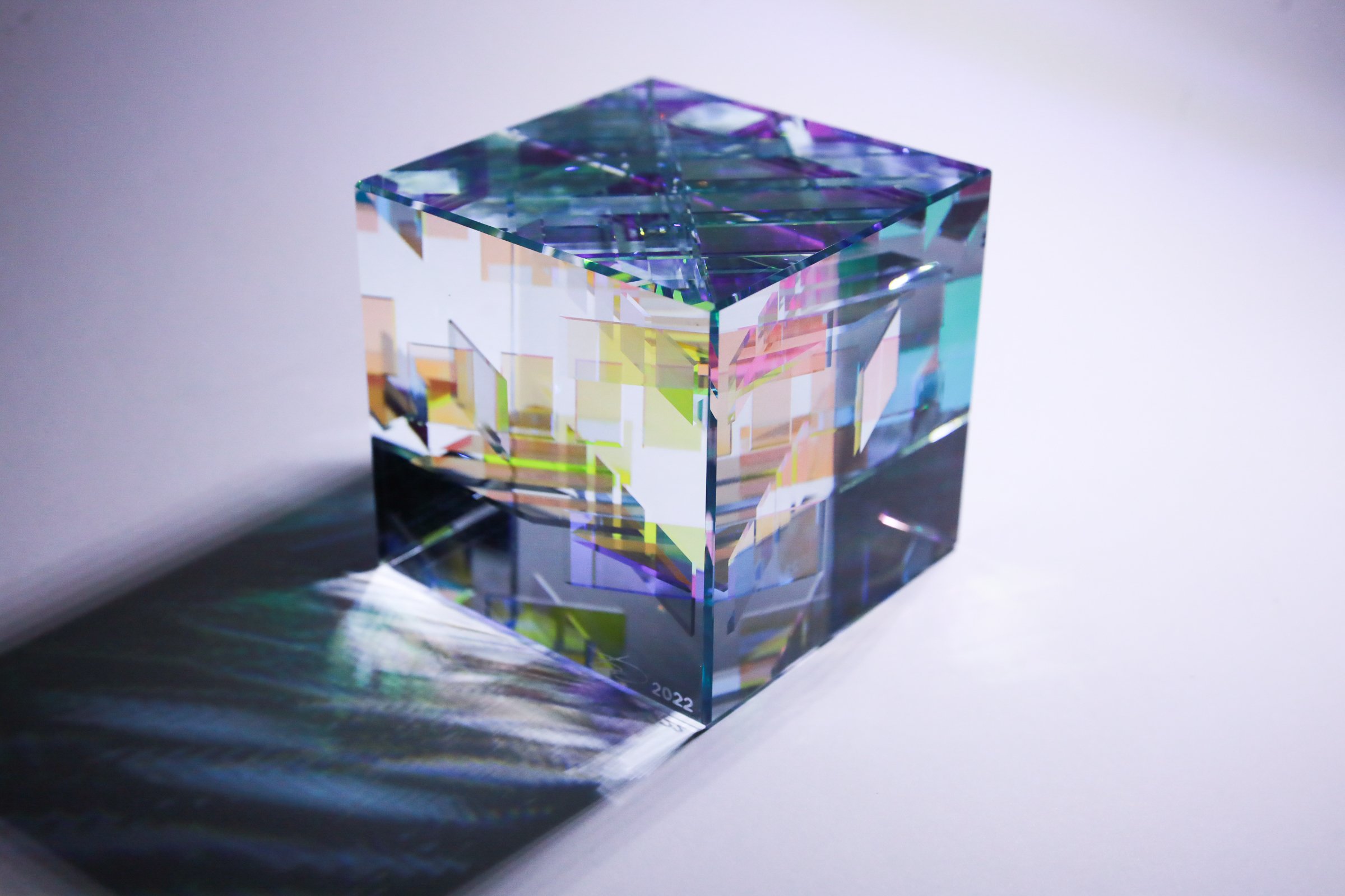 Xube
Glass Sculpture
3.75"h x 3.75"w x 3.75"d
(9.525cm x 9.525cm x 9.525)