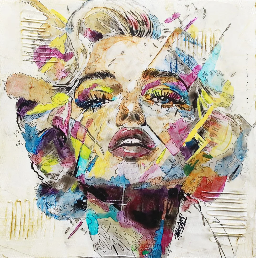 Imperfection is Beauty - Marilyn Series
Mixed Media on Canvas
12"h x 12"w (30.48cm x 30.48cm)