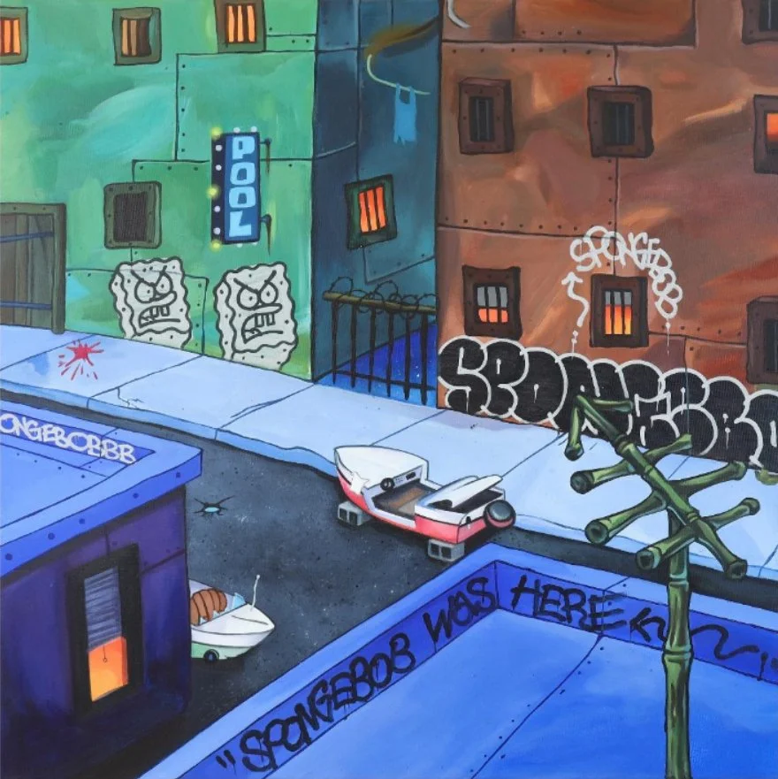 Sunken Streets
30”H x 30”W (76 cm x 76 cm)
acrylic on canvas