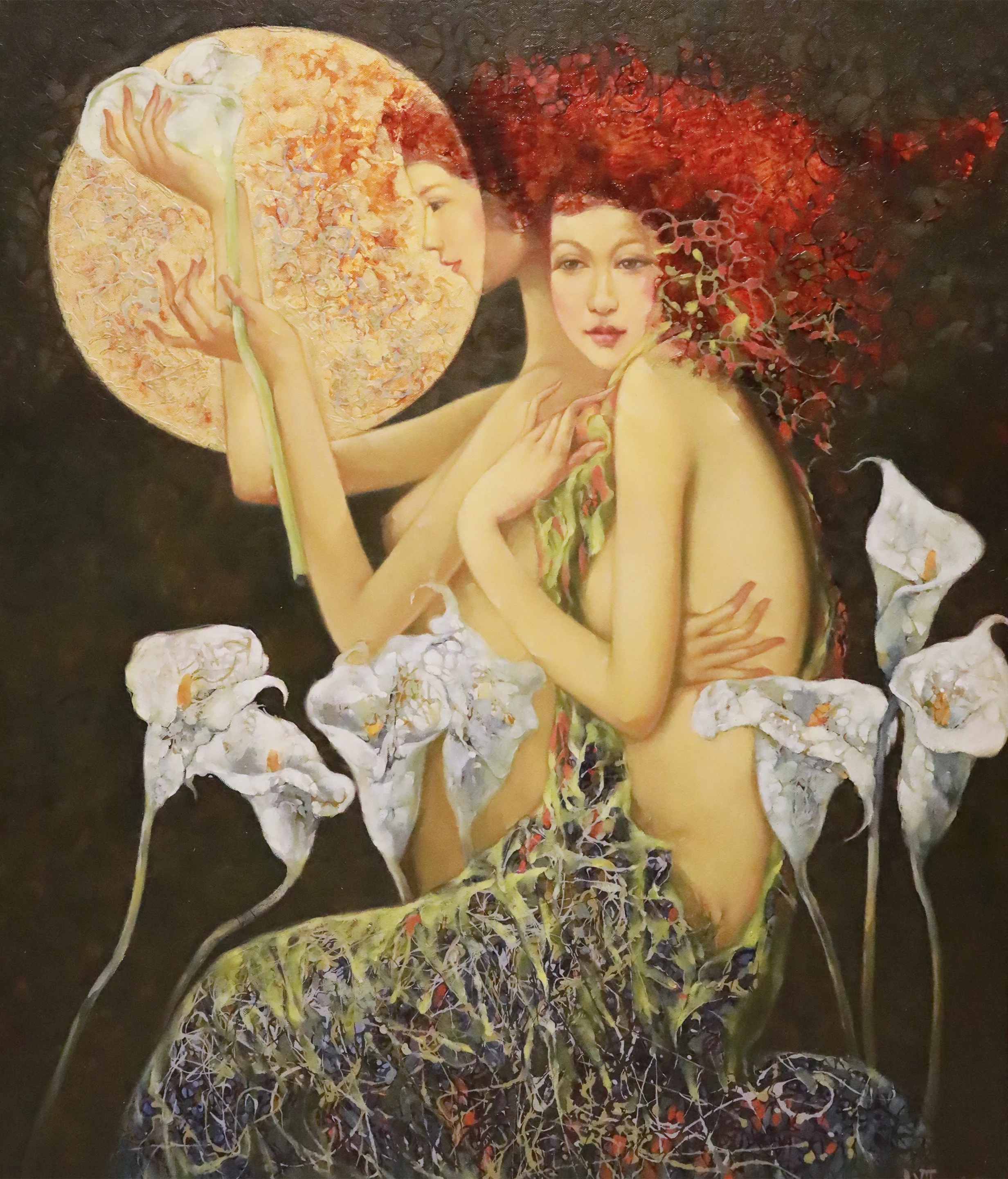 Moon Lillies
Oil On Canvas
47 x 39 in (119.38cm x 99.06 cm)