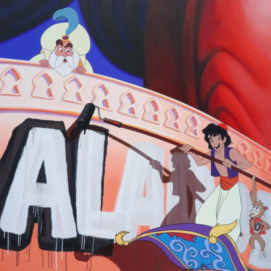 Genie In A Spray Can
47.2”H x 47.2”W (120 cm x 120 cm)
acrylic on canvas