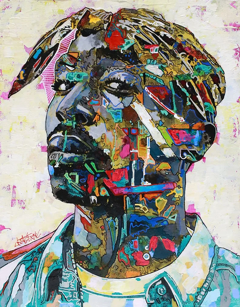 2Pac
Mixed Media on Canvas
14"h x 11"w (35.56cm x 27.94cm)