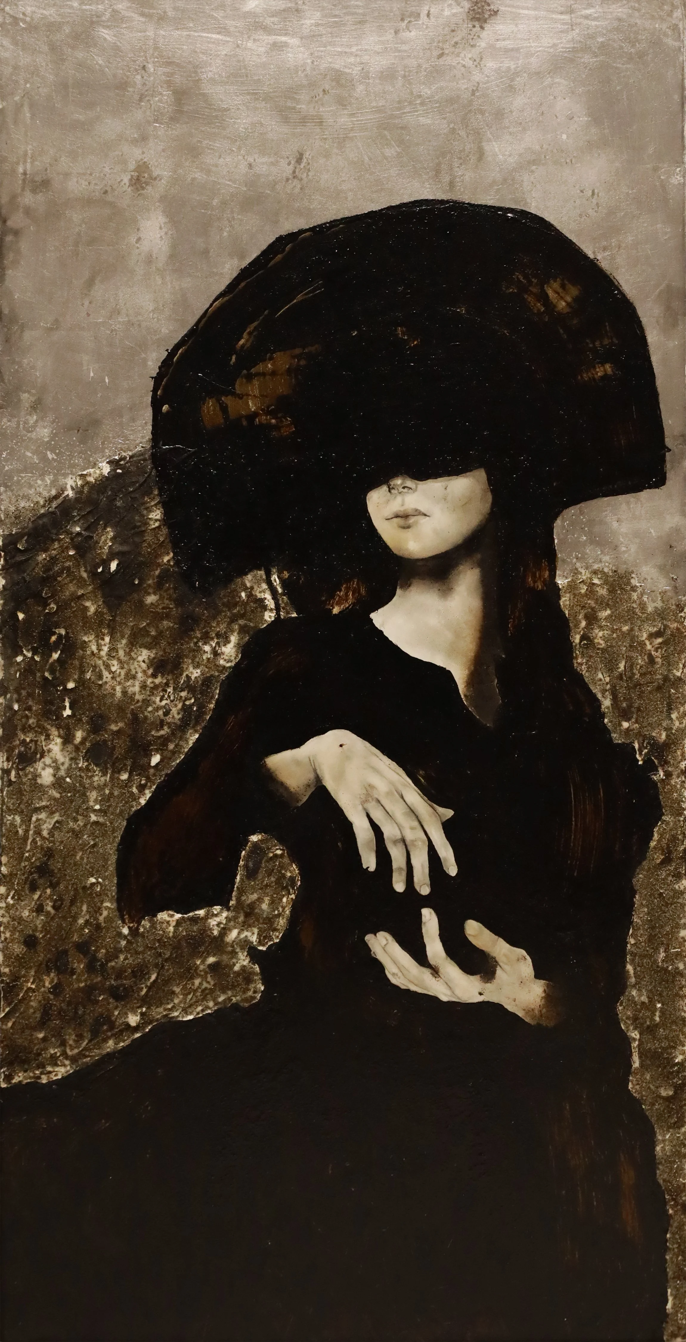 Heresy Is A Matter of Emphasis
48”H x 24W” (91.44 cm x 60.96 cm)
Gun Powder, Fire, Smoke, Taron wood panel