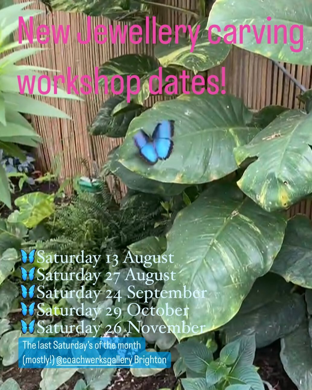WORKSHOPS🦋 Happy sunny Sunday ☀️I&rsquo;ve just added a few more Jewellery carving workshop dates - I hope you can come!🦋
Prices from &pound;36
&bull;
&bull;
#jewellerycarvingworkshops #workshopsbrighton #craftbrighton #lostwaxcarving #rosehoneywor